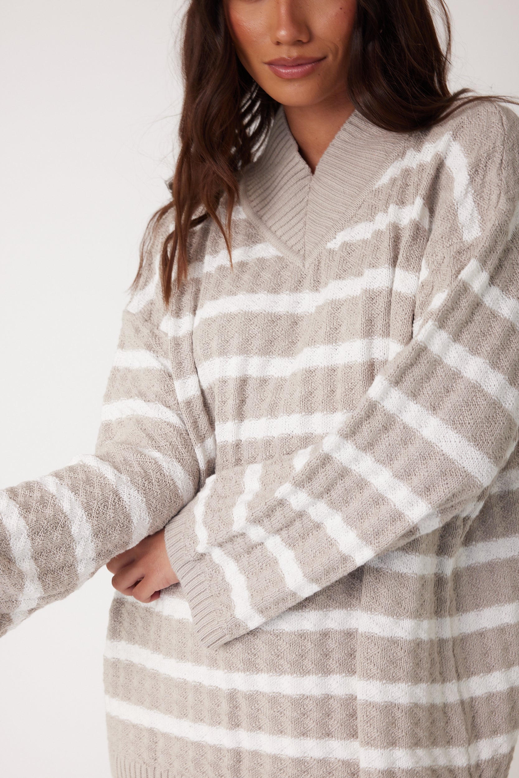 SONNY Knit Jumper Stone Stripe