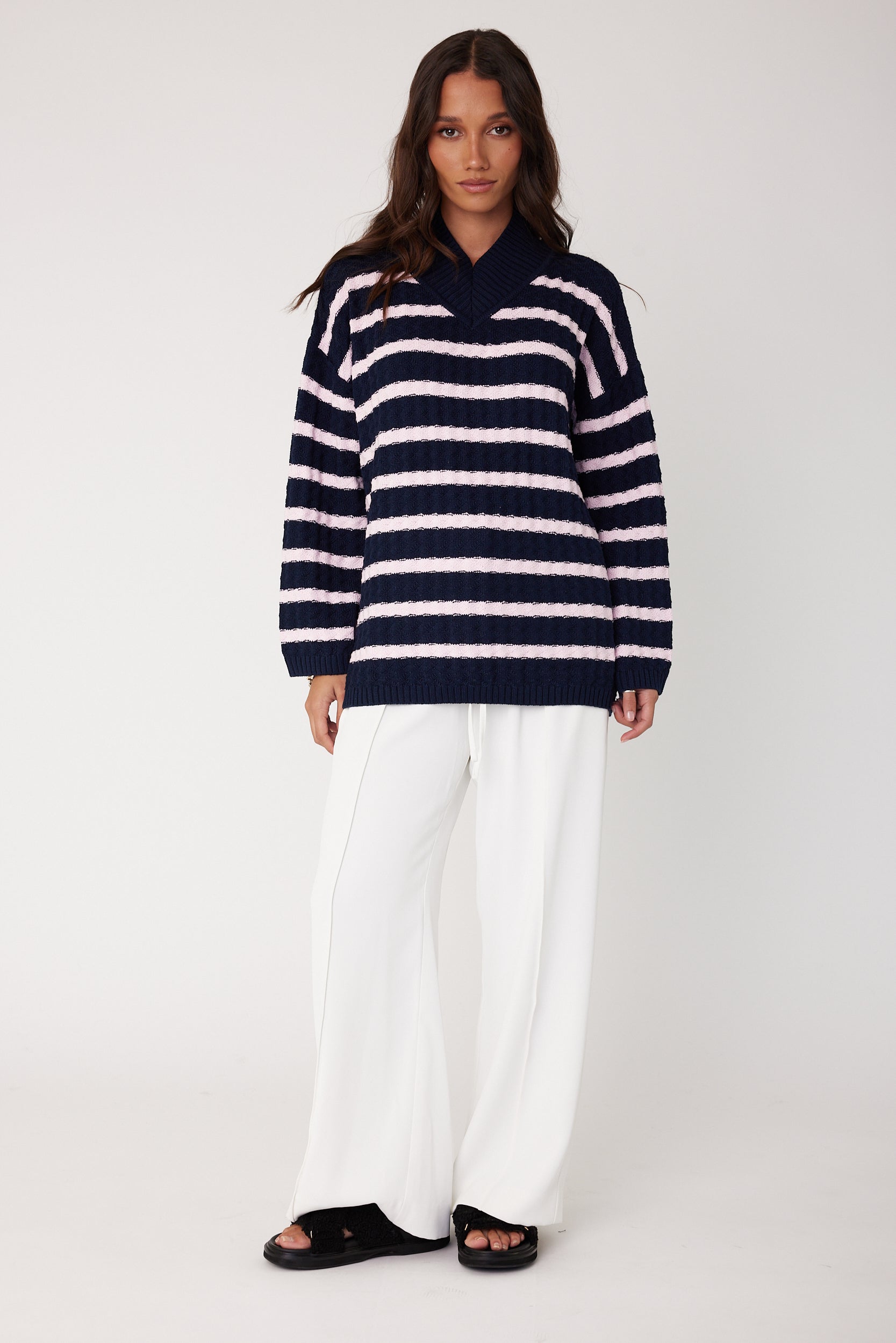 SONNY Knit Jumper Navy Stripe