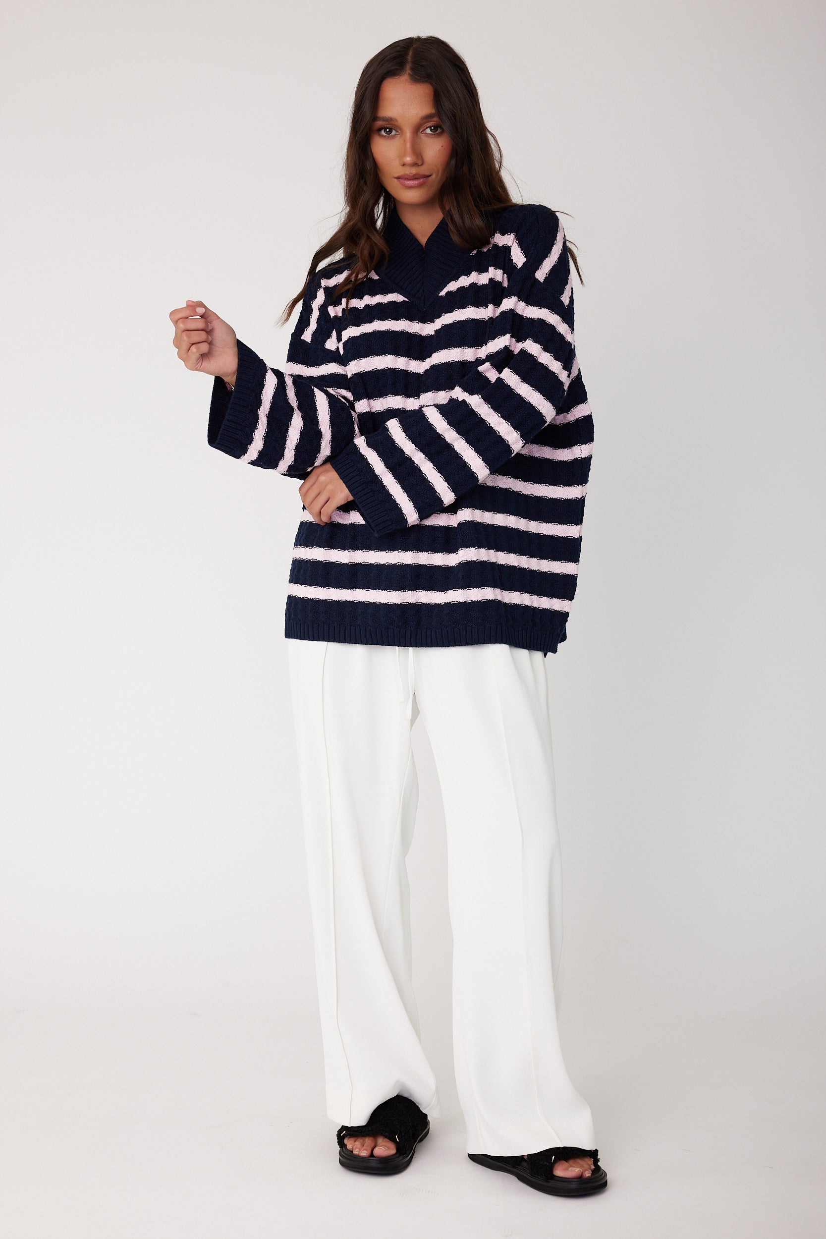 SONNY Knit Jumper Navy Stripe