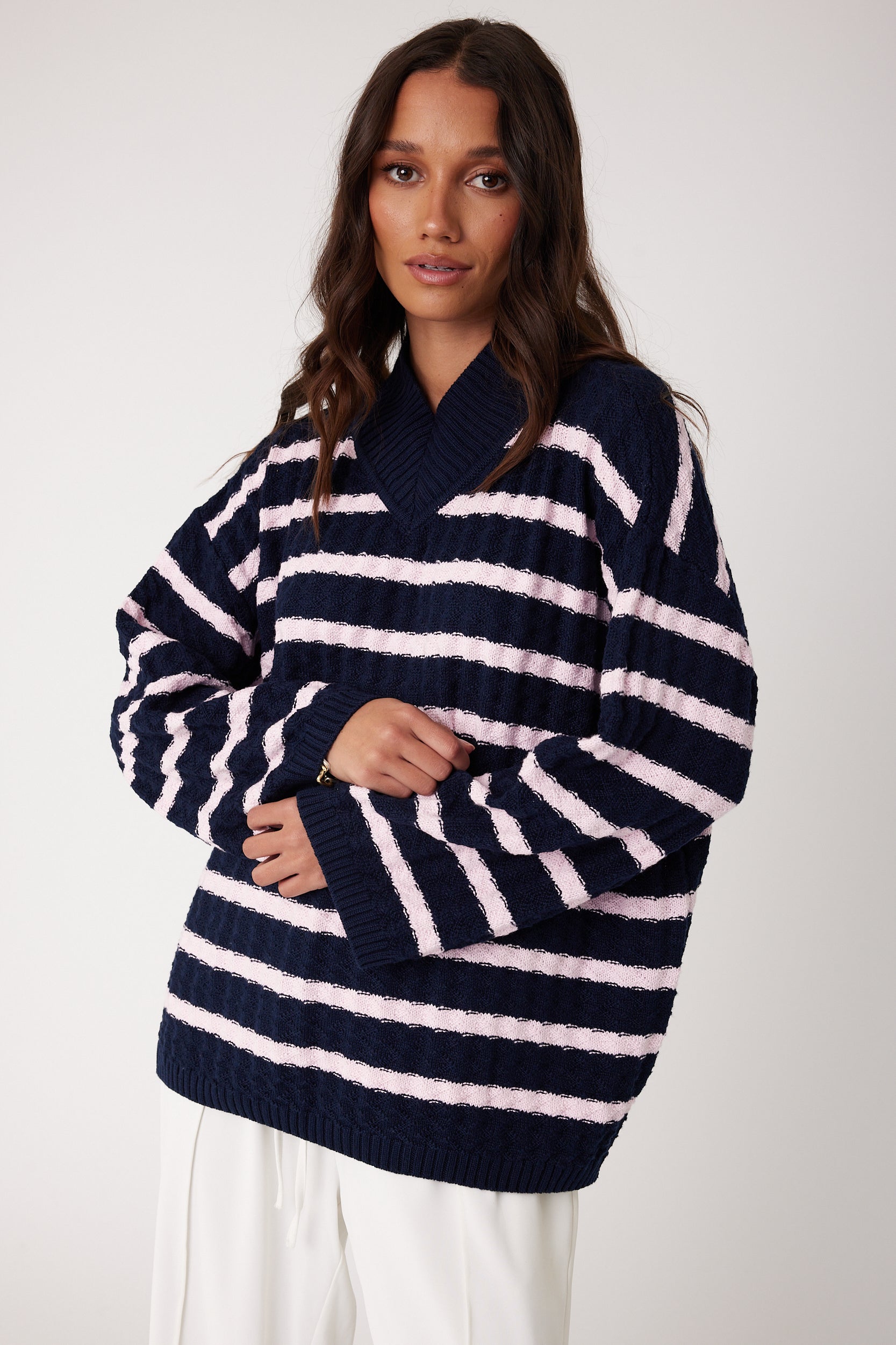 SONNY Knit Jumper Navy Stripe