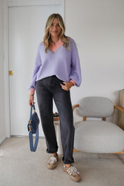 VISSY Knit Jumper Lilac/Peach