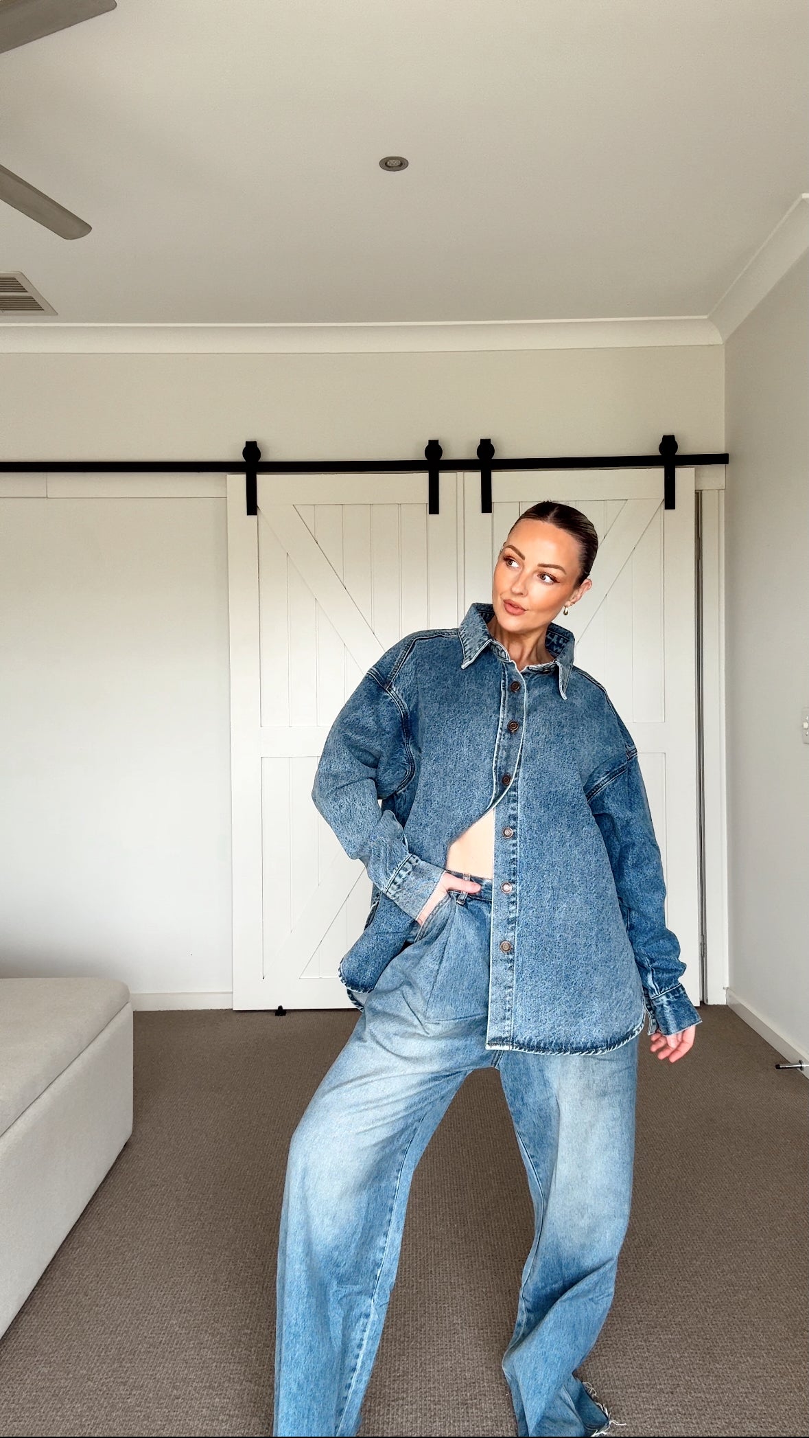 BASEN Shacket Blue Denim
