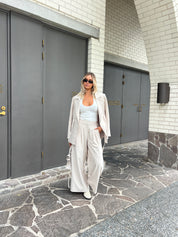 BALI Pants in Beige, wide leg tailored pants by Alexandra Australia