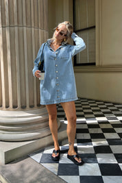 IGLUM Mini Dress Light Blue Wash