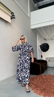 JACK Dress Navy Geo Print