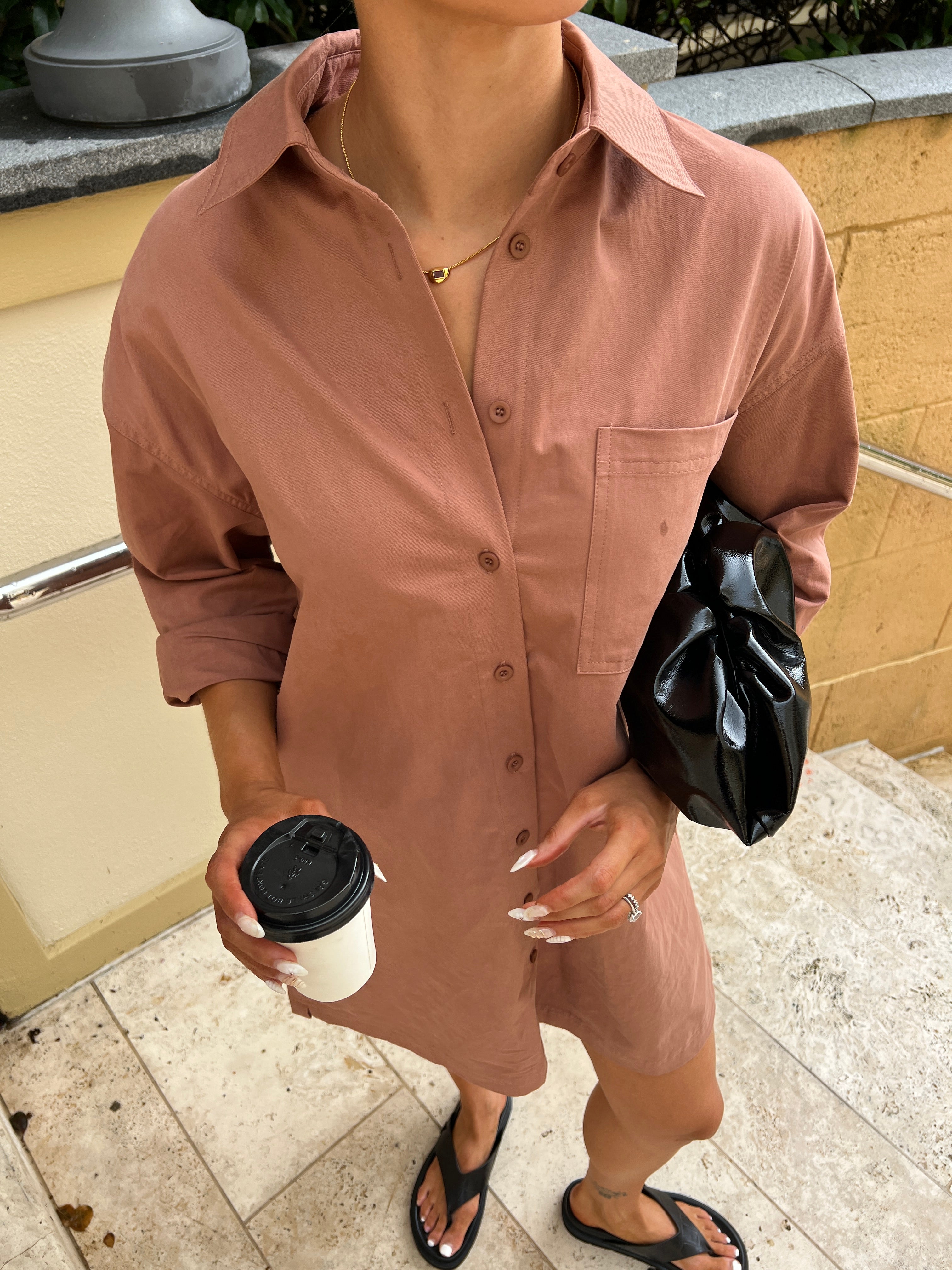 JETT Mini Dress Mahogany