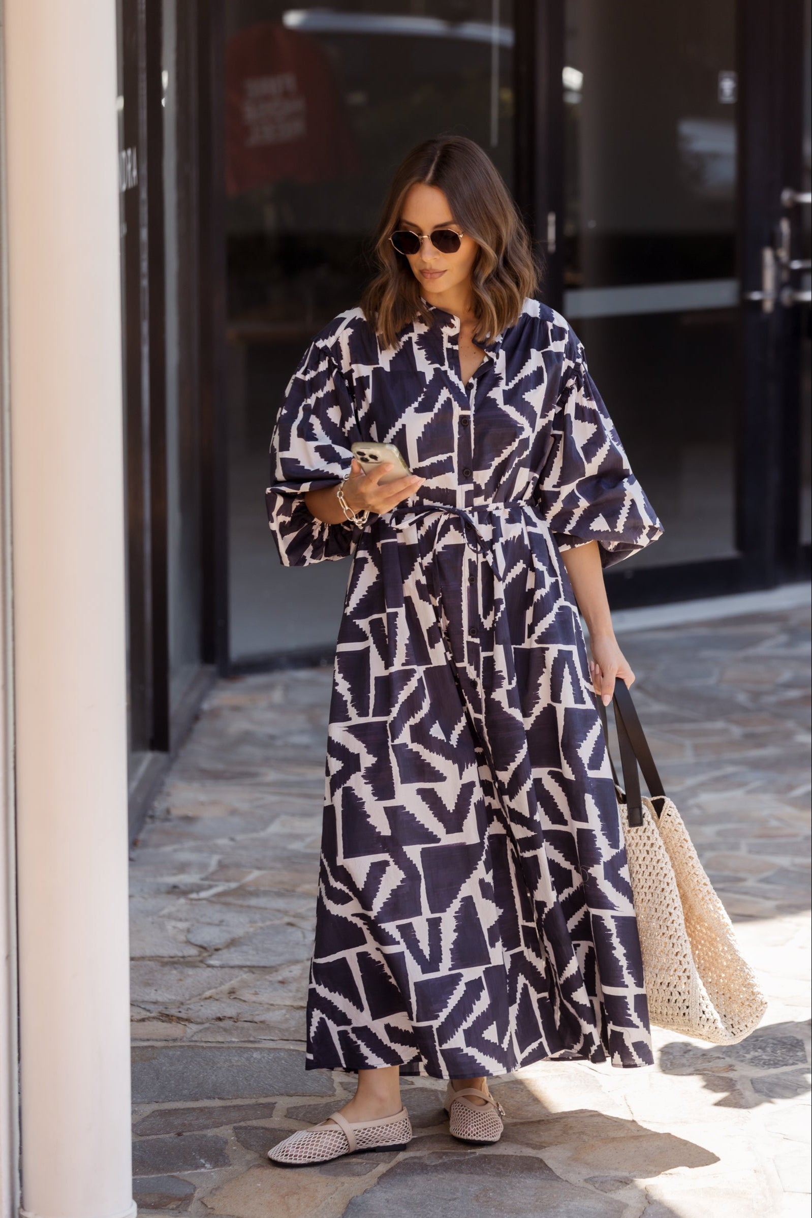 JACK Dress Navy Geo Print