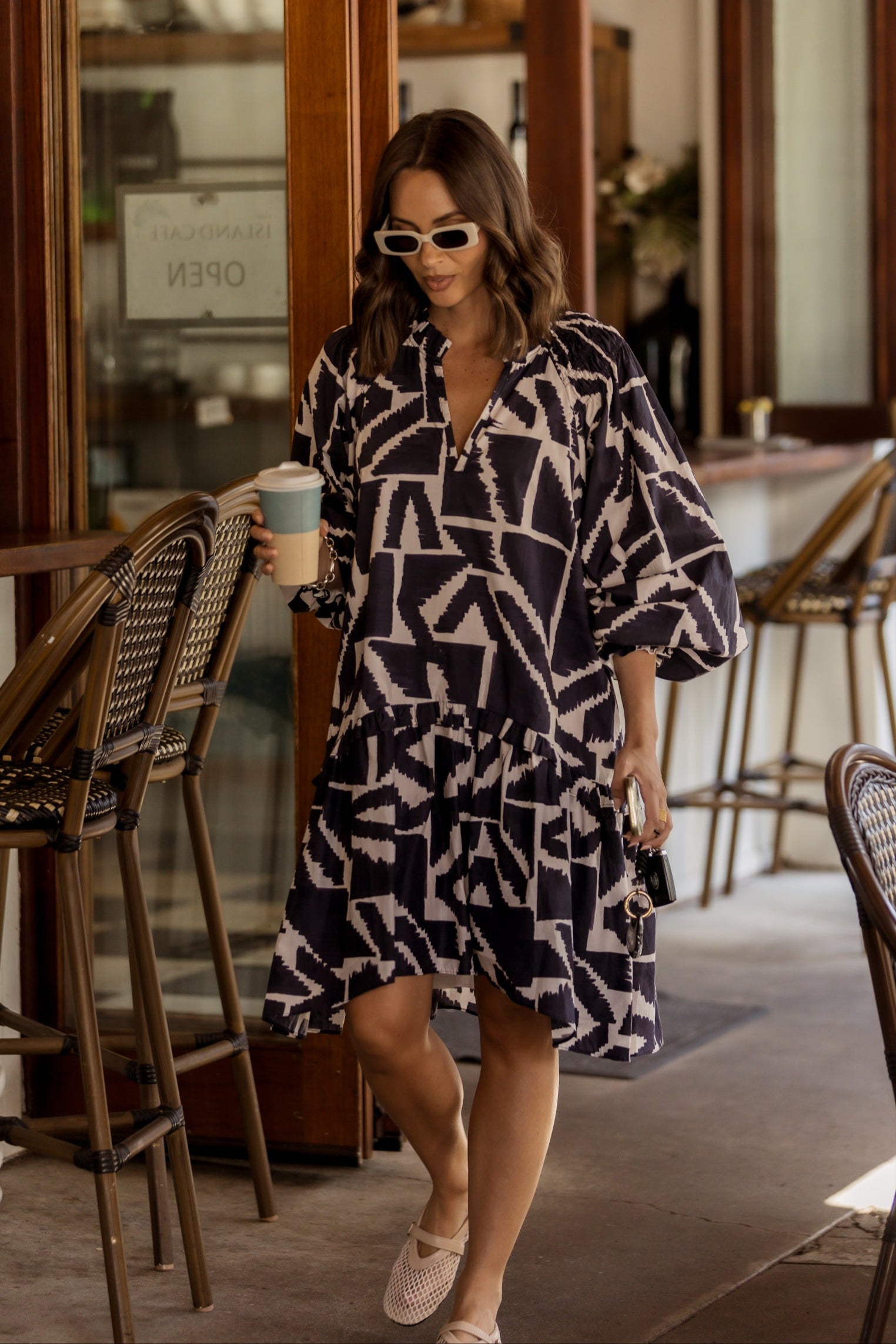TOMMY Dress Navy Geo Print