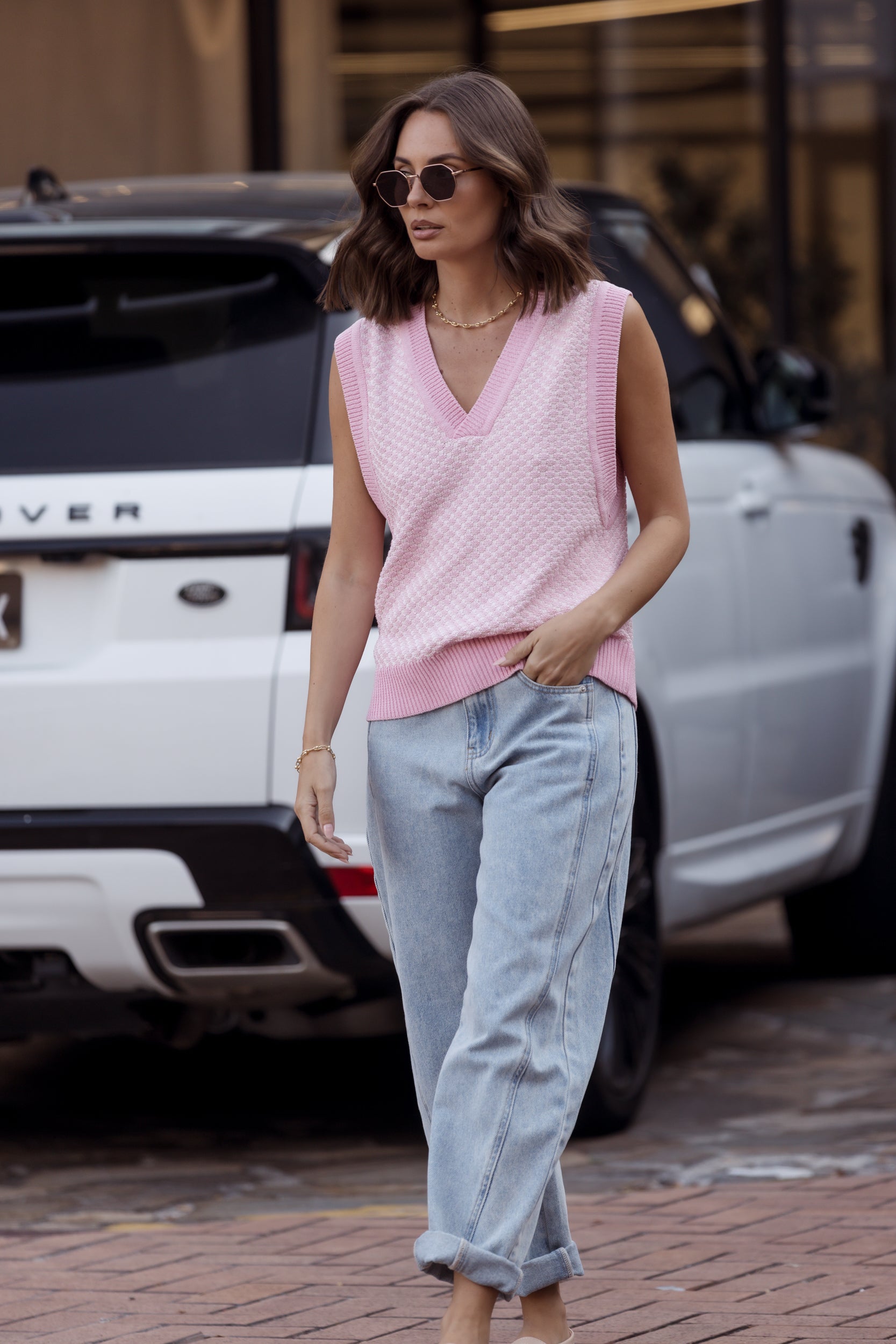 LULA Knit Vest Pink