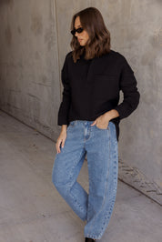 HENLEY Jumper Black
