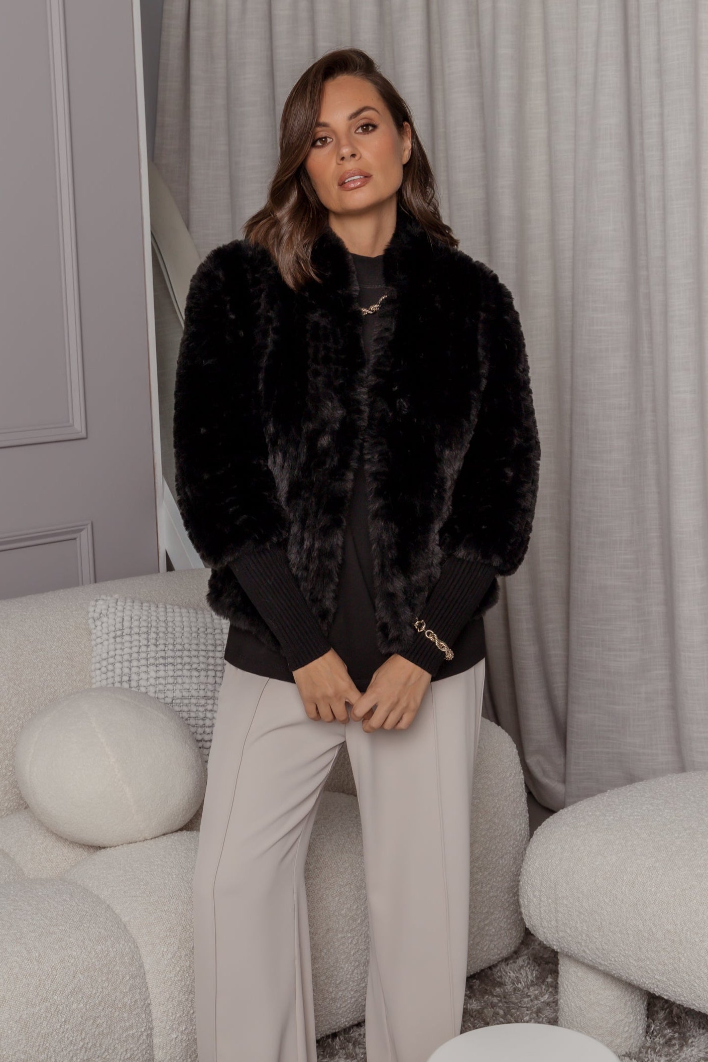 TETTO Faux Jacket Black