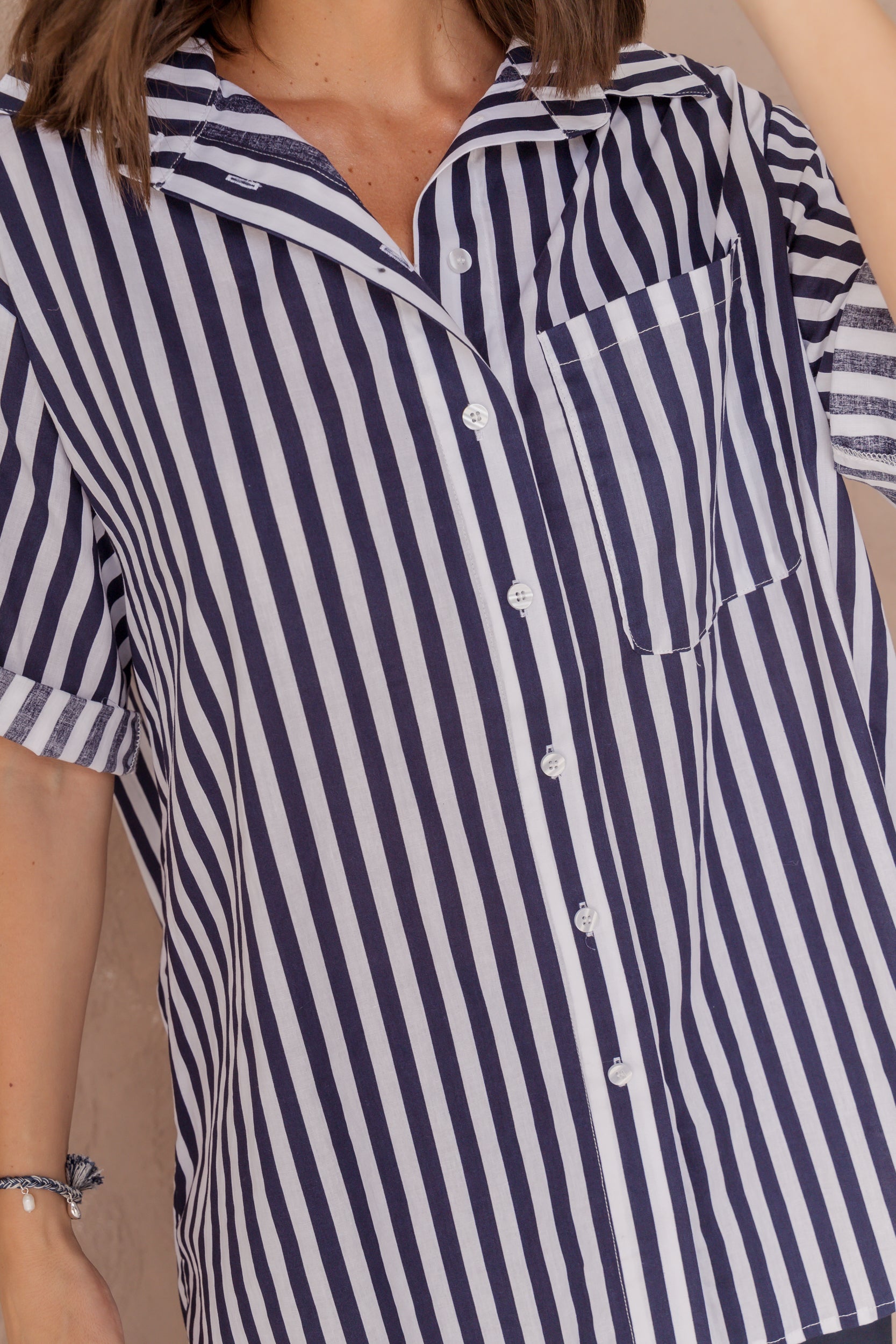 ROGUE Shirt Navy Wide Stripe