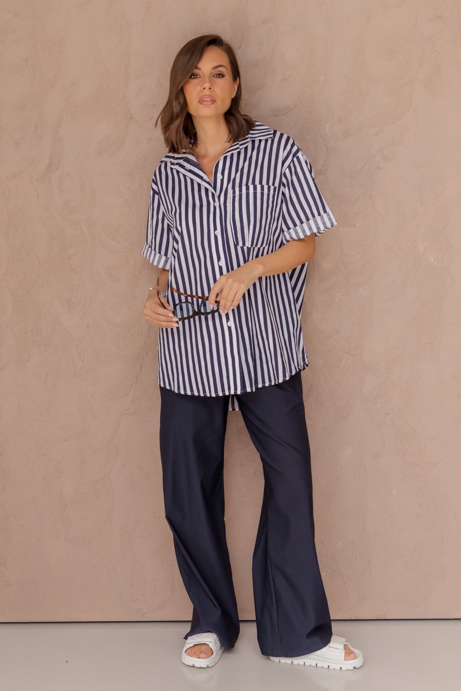 ROGUE Shirt Navy Wide Stripe