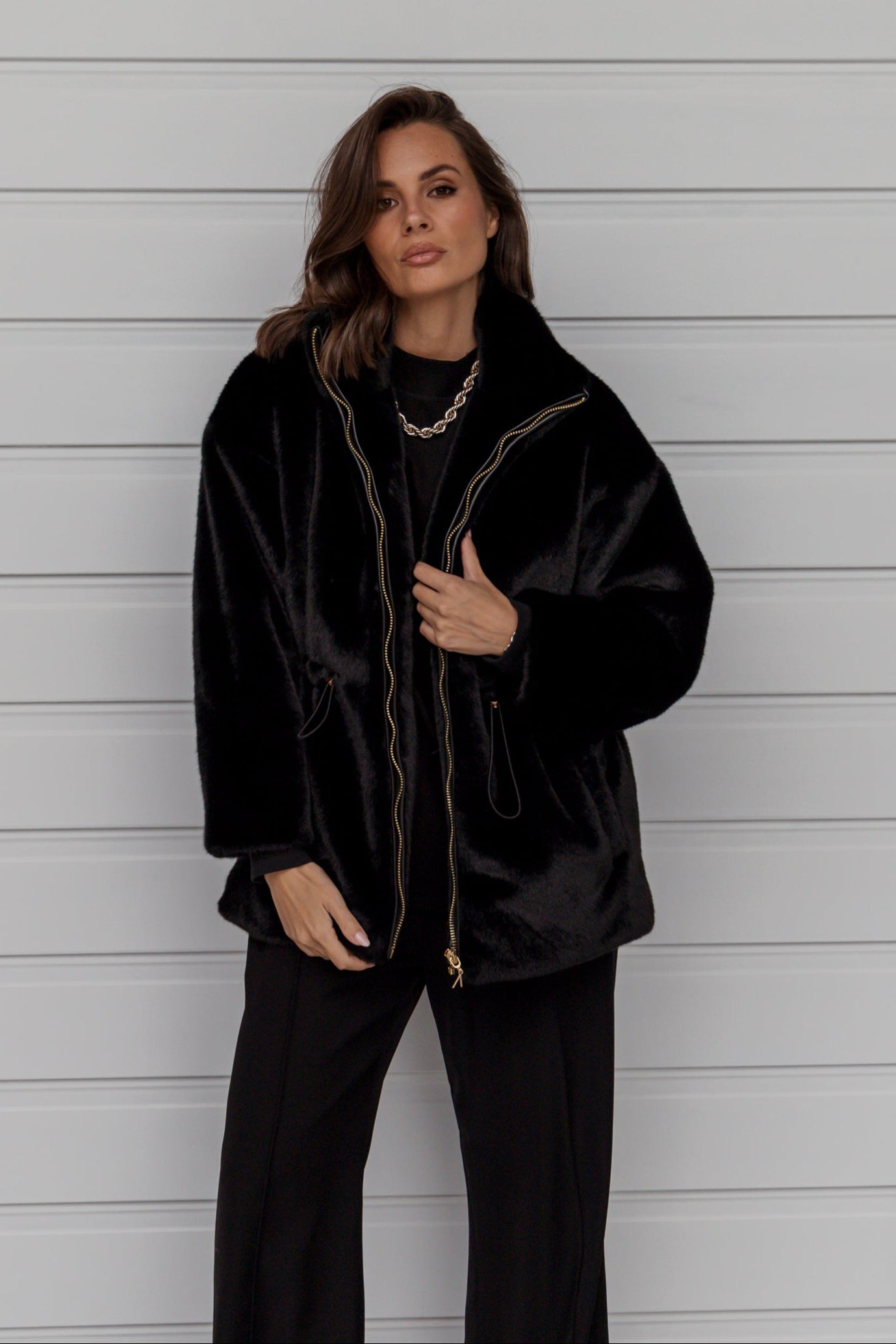 RAFFERTY Faux Jacket Black