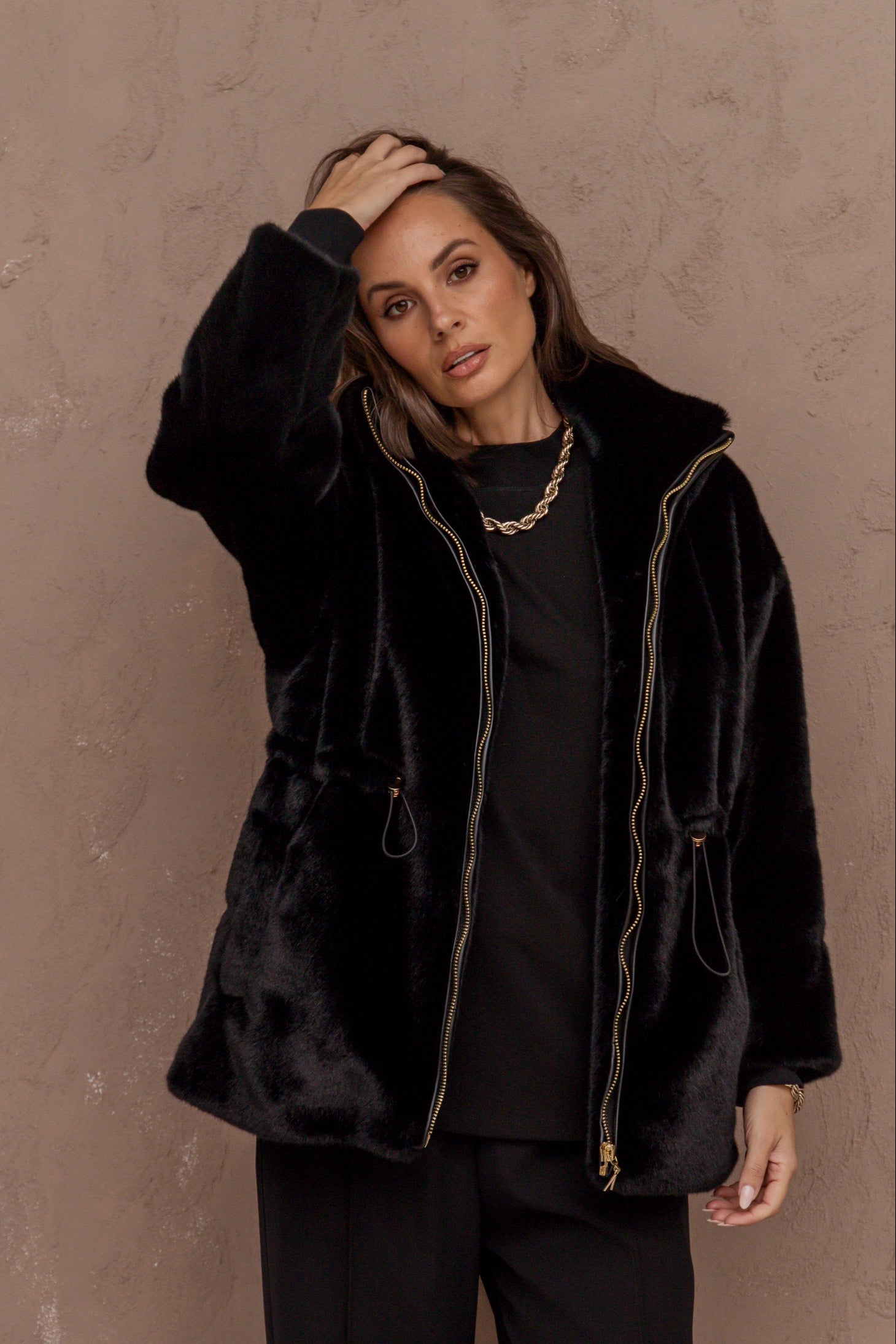 RAFFERTY Faux Jacket Black
