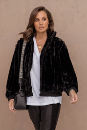 CHILLI Faux Jacket Black