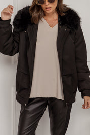 LENNOX Faux Jacket Black
