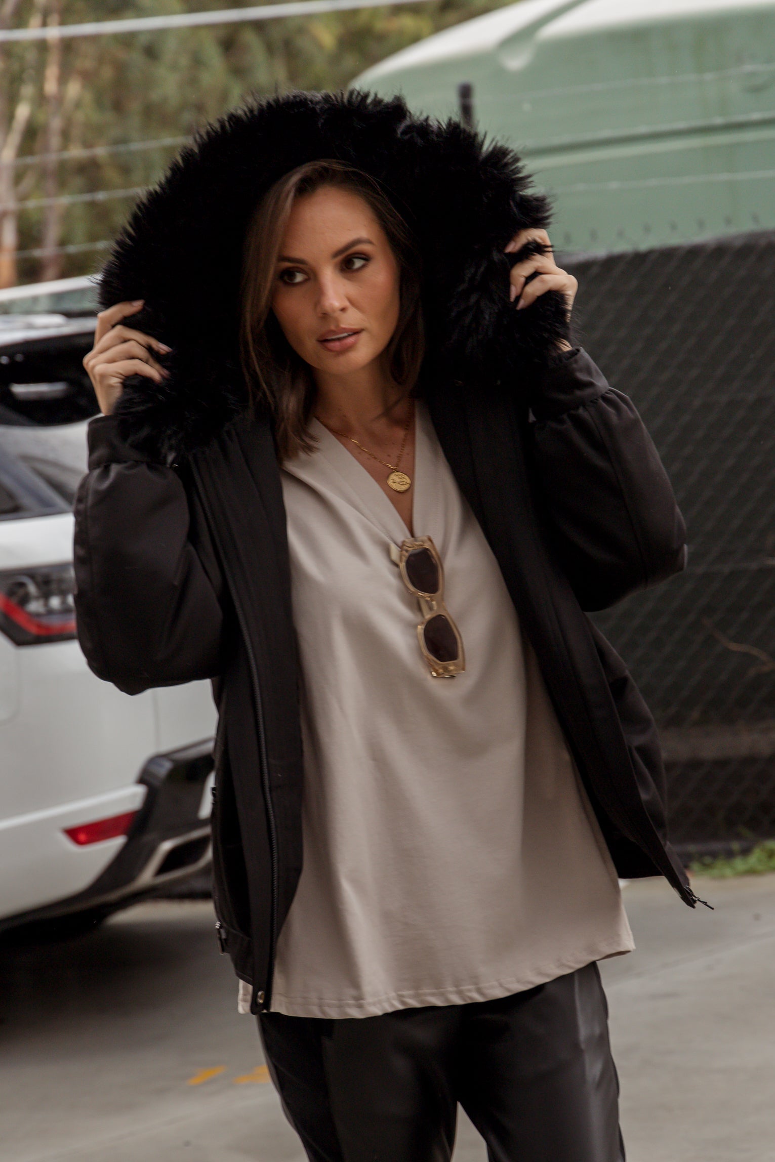 LENNOX Faux Jacket Black