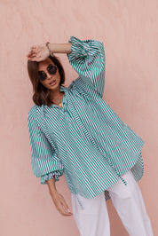 DANILL Blouse Green Stripe
