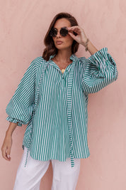 DANILL Blouse Green Stripe