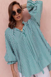 DANILL Blouse Green Stripe