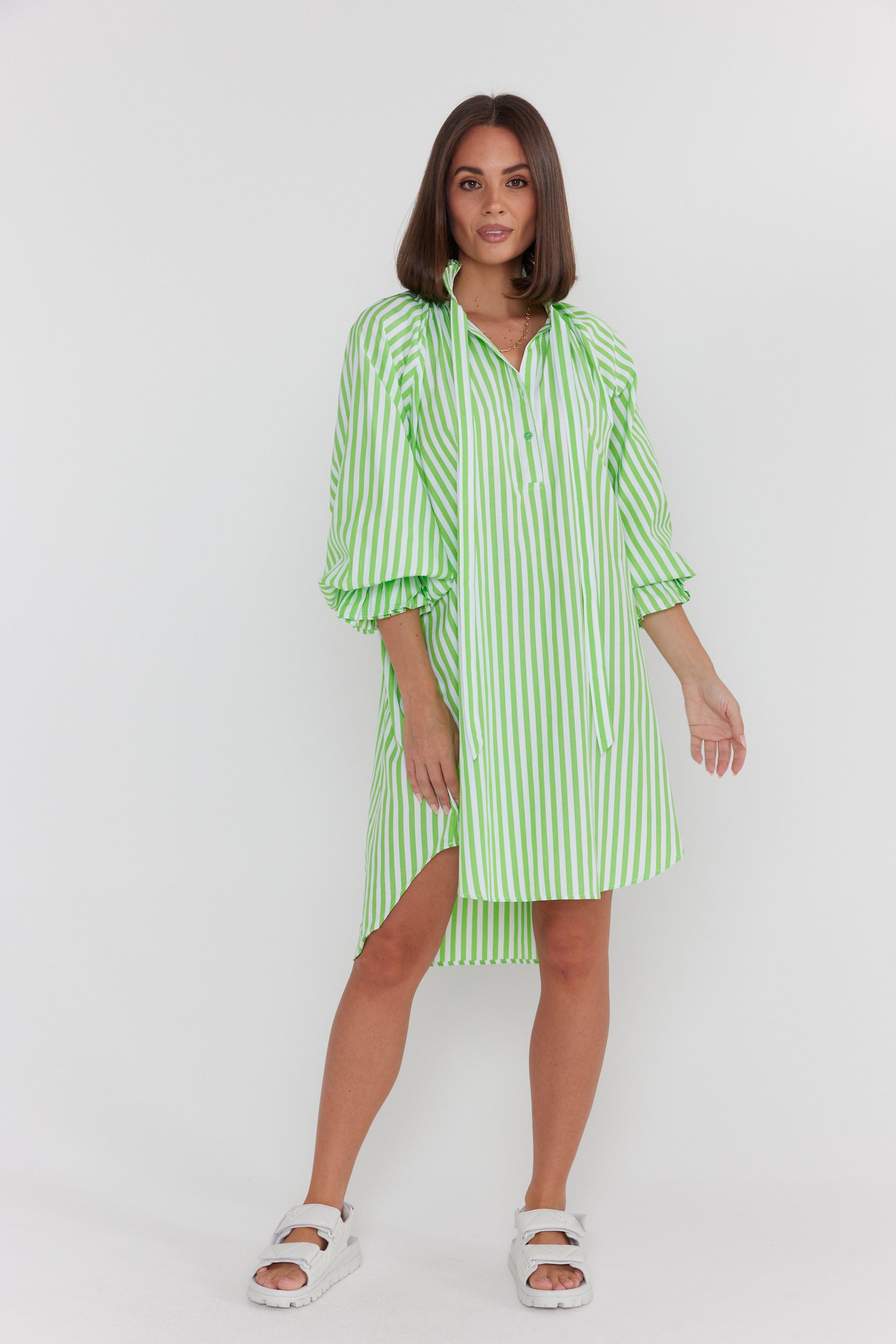 LYCIUM Dress Lime Stripe