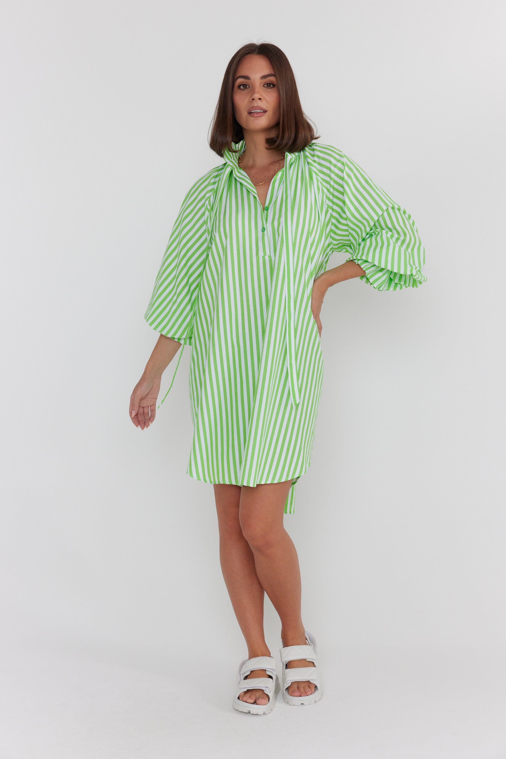 LYCIUM Dress Lime Stripe