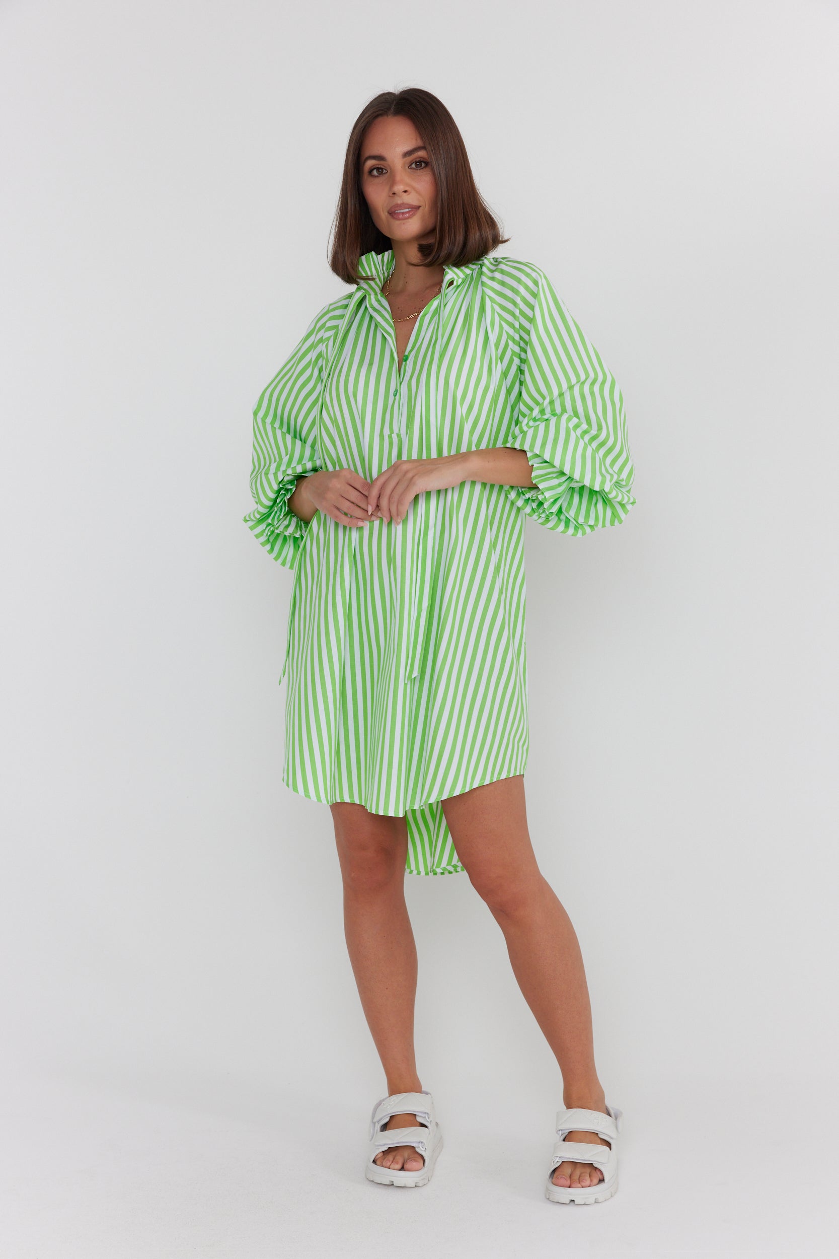 LYCIUM Dress Lime Stripe