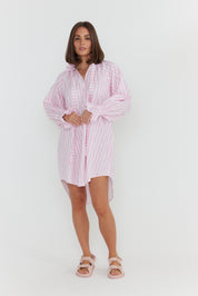 LYCIUM Dress Light Pink Thick Stripe