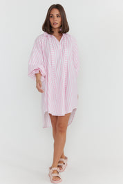 LYCIUM Dress Light Pink Thick Stripe