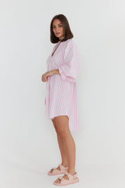 LYCIUM Dress Light Pink Thick Stripe