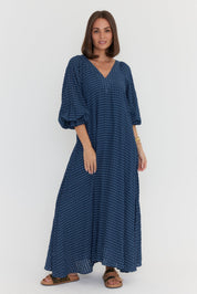 MADERO Dress Chequer Navy