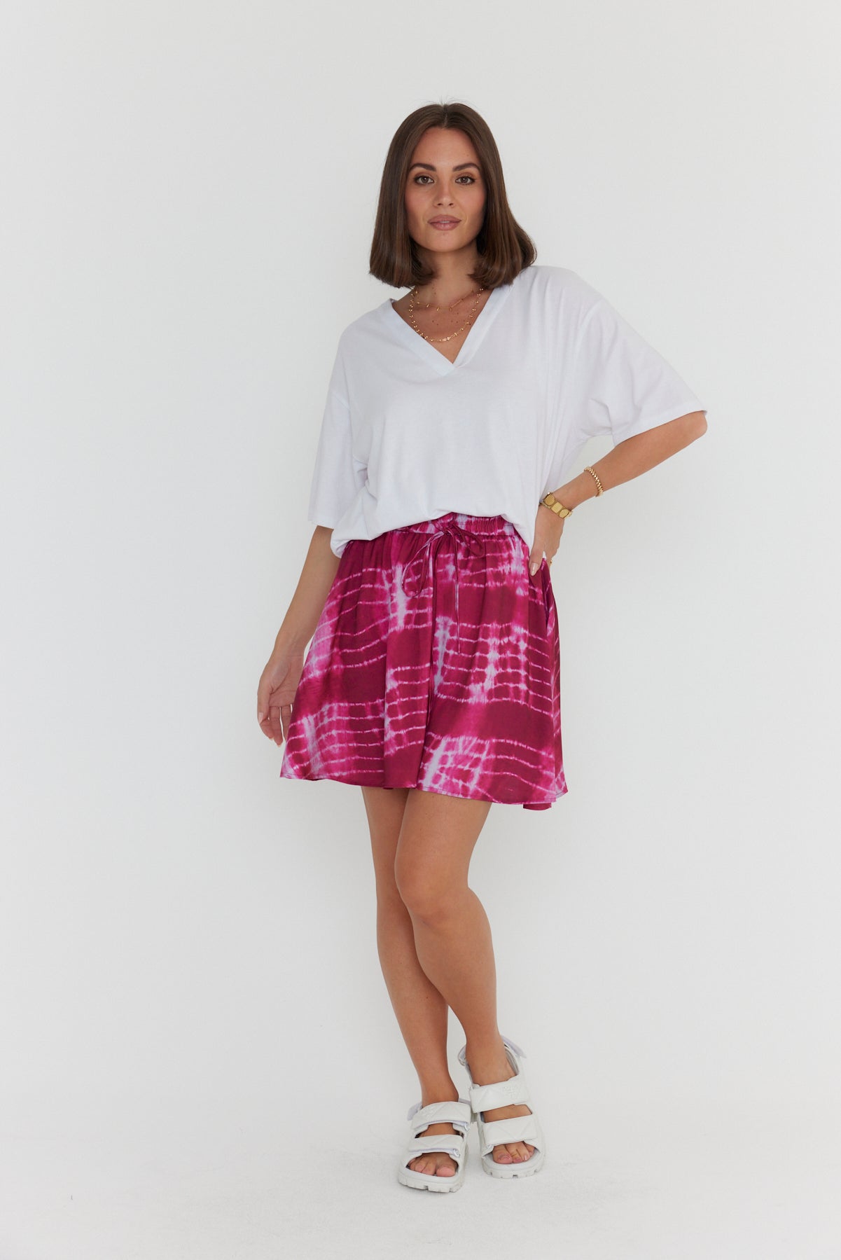 LUSTA Pink Tie Dye Skirt