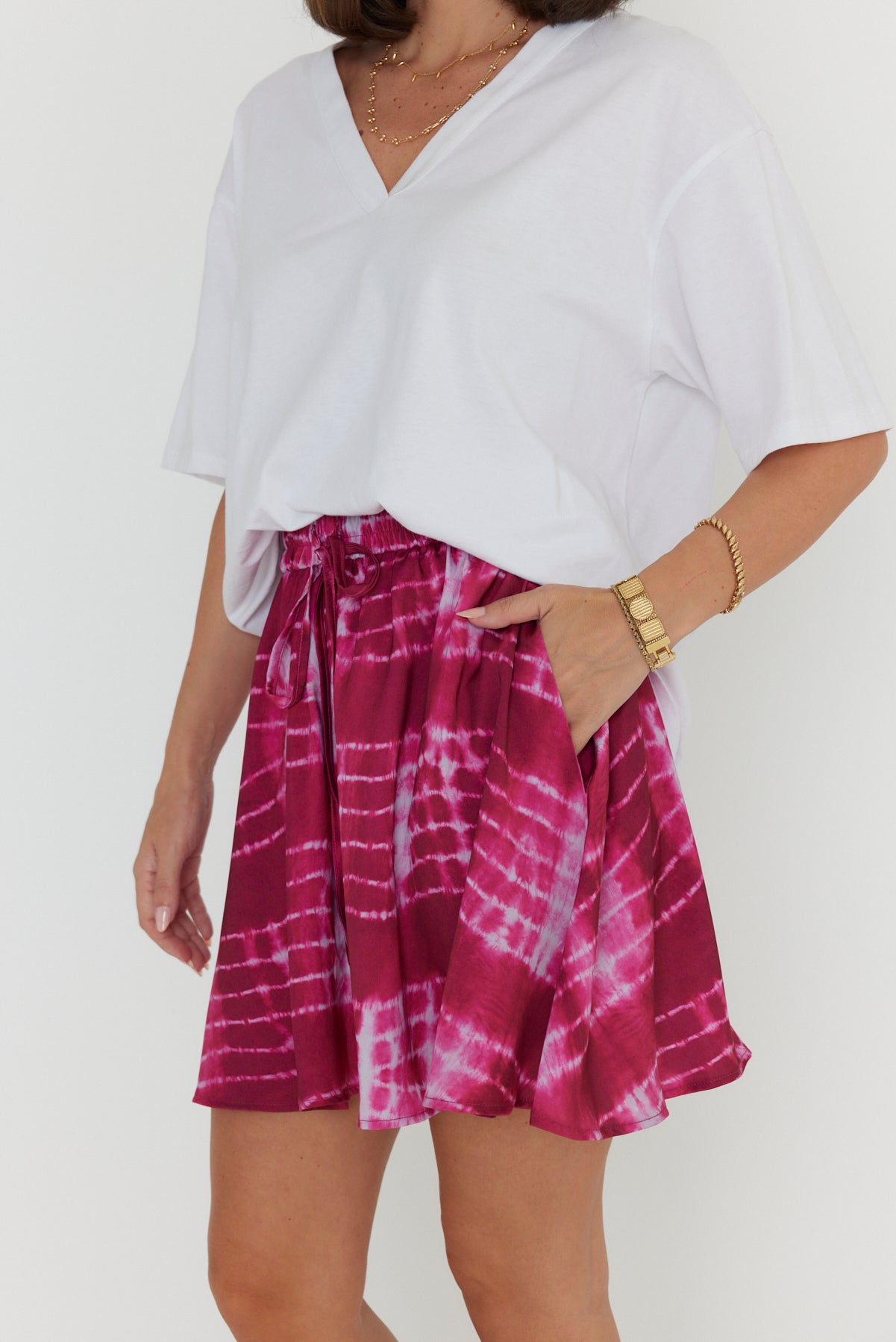 LUSTA Pink Tie Dye Skirt