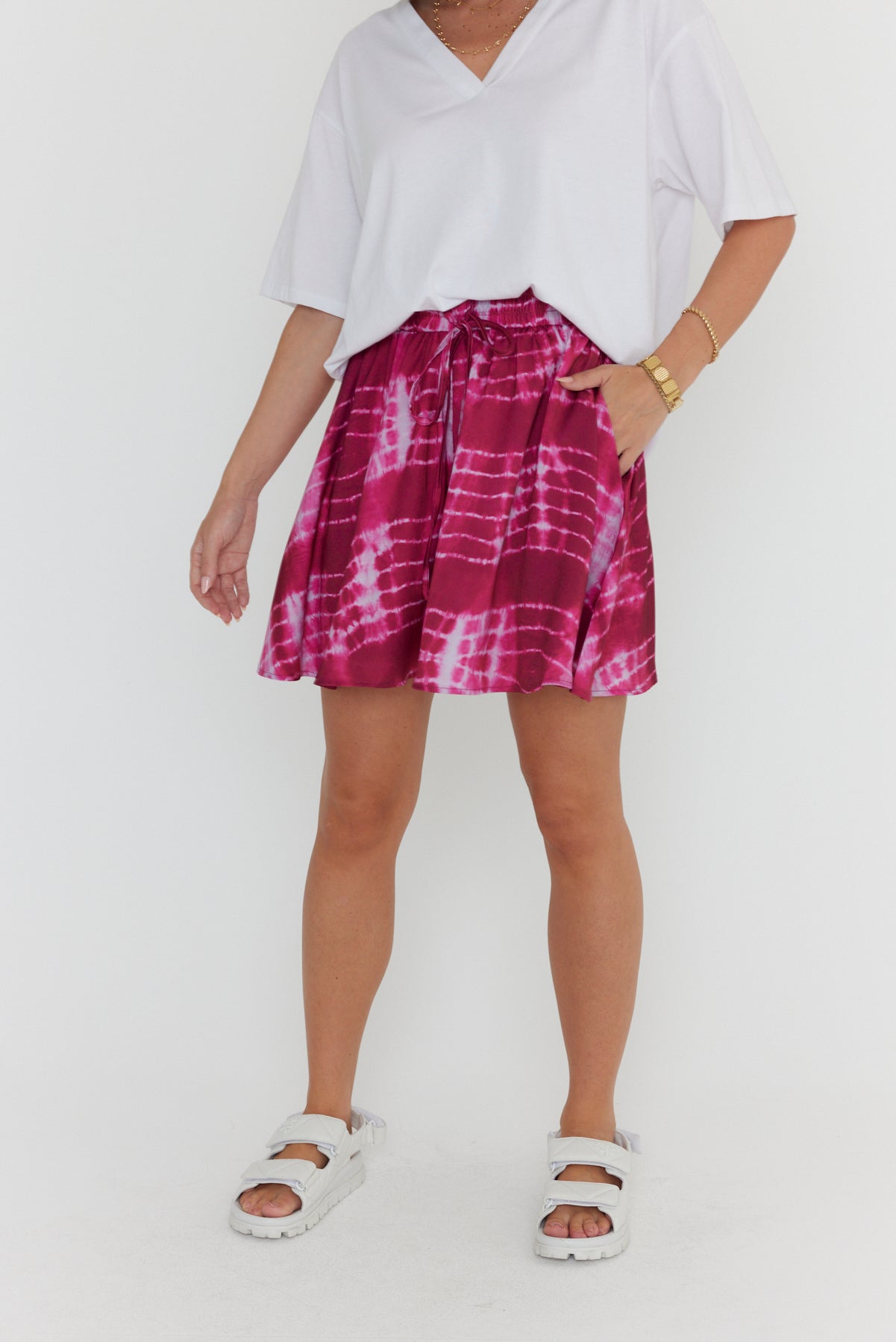 LUSTA Pink Tie Dye Skirt