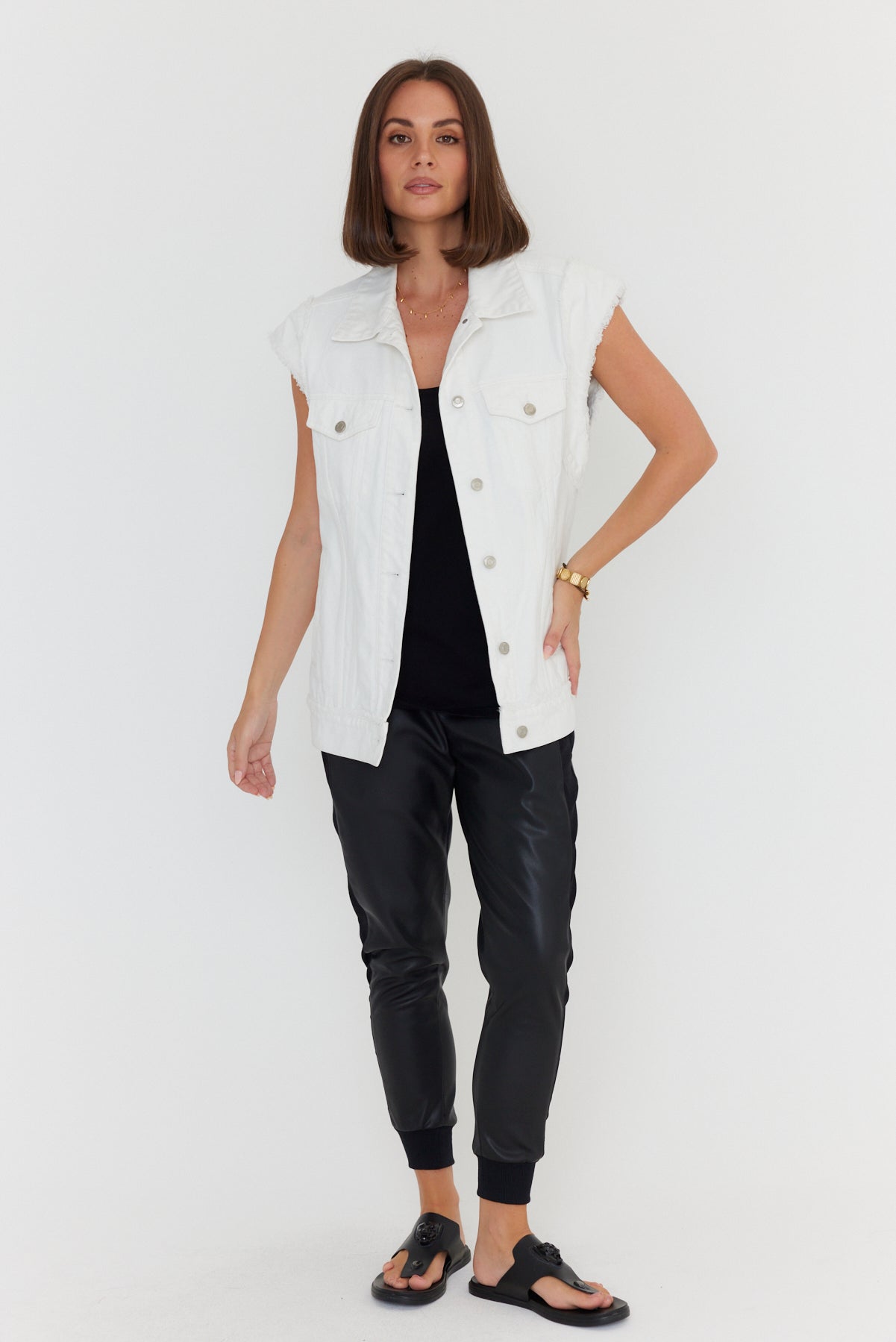 KOZET Vest White Denim