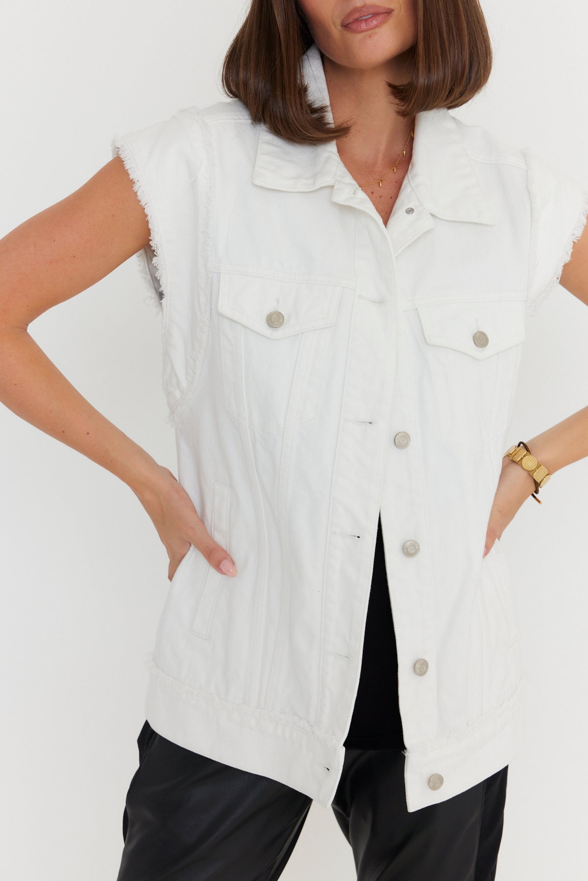 KOZET Vest White Denim