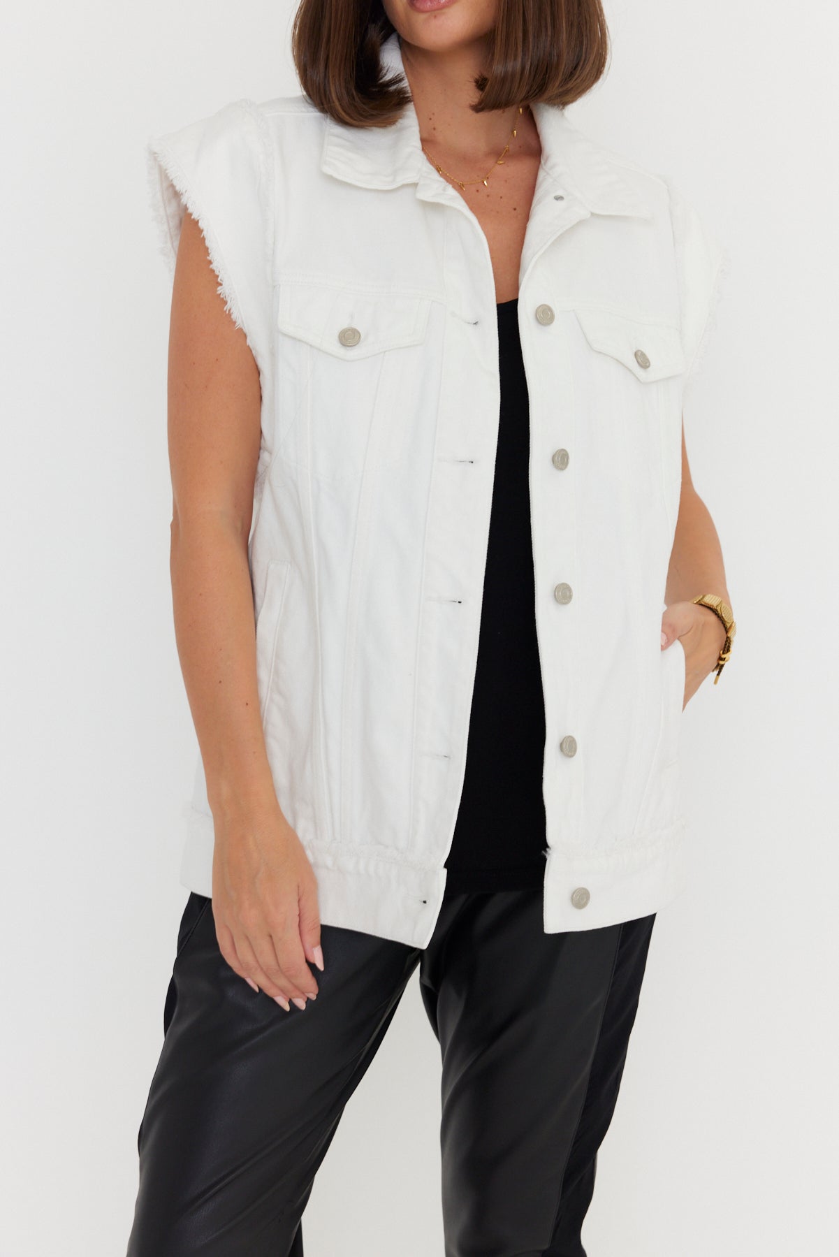 KOZET Vest White Denim