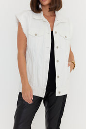 KOZET Vest White Denim