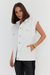 KOZET Vest White Denim