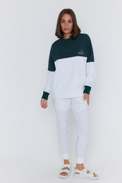 SIA Long Sleeve Top White/Green