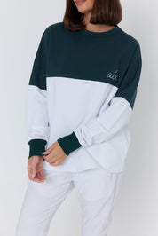 SIA Long Sleeve Top White/Green