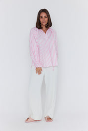 DANILL Blouse Light Pink Thick Stripe