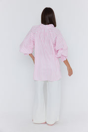 DANILL Blouse Light Pink Thick Stripe