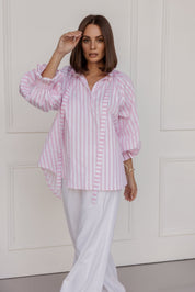 DANILL Blouse Light Pink Thick Stripe