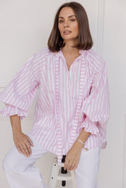 DANILL Blouse Light Pink Thick Stripe