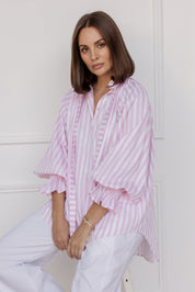 DANILL Blouse Light Pink Thick Stripe