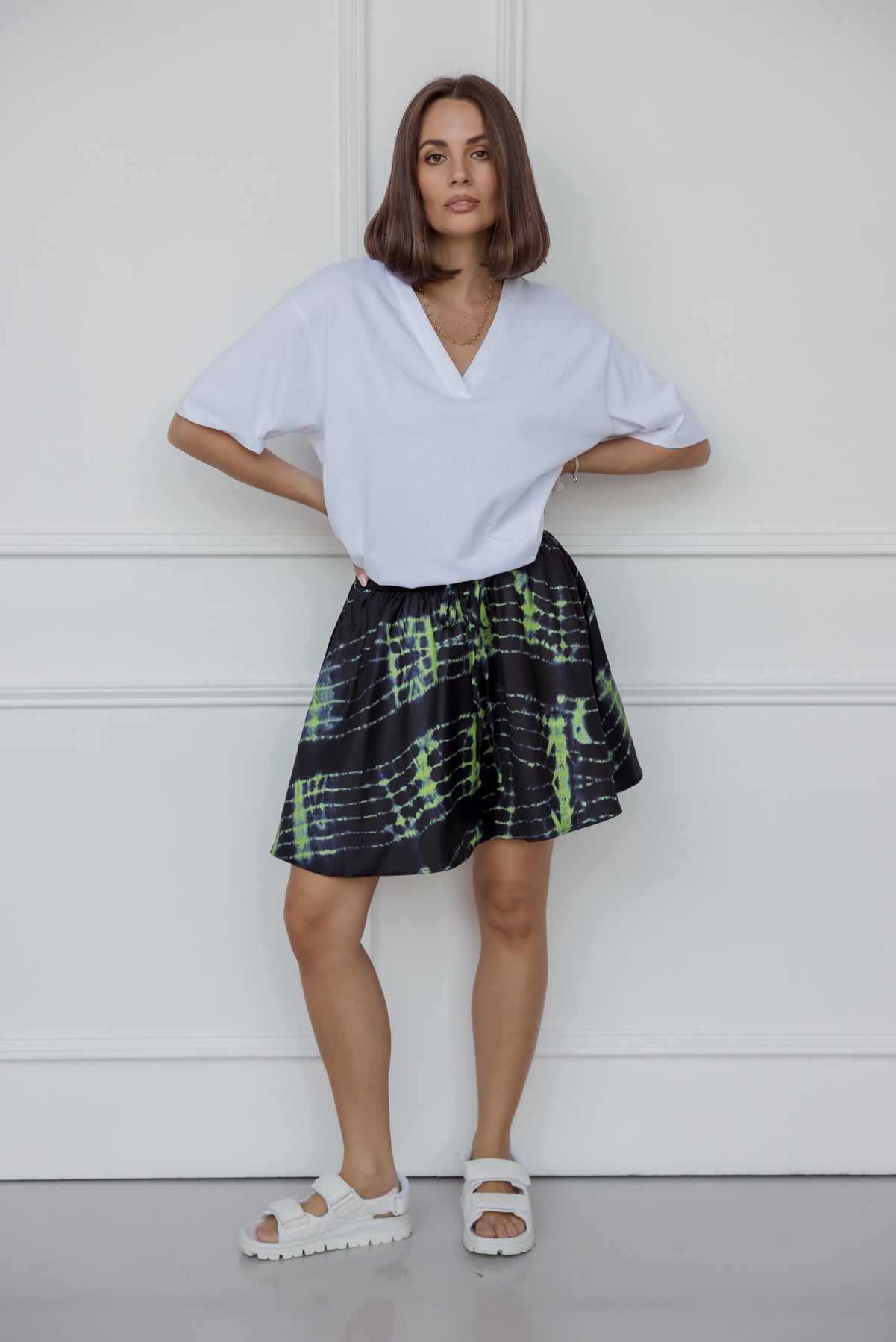 LUSTA Navy Tie Dye Skirt