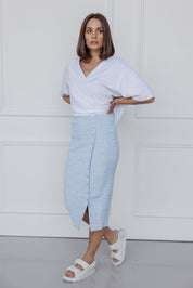 WILLOW Knit Skirt Light Blue