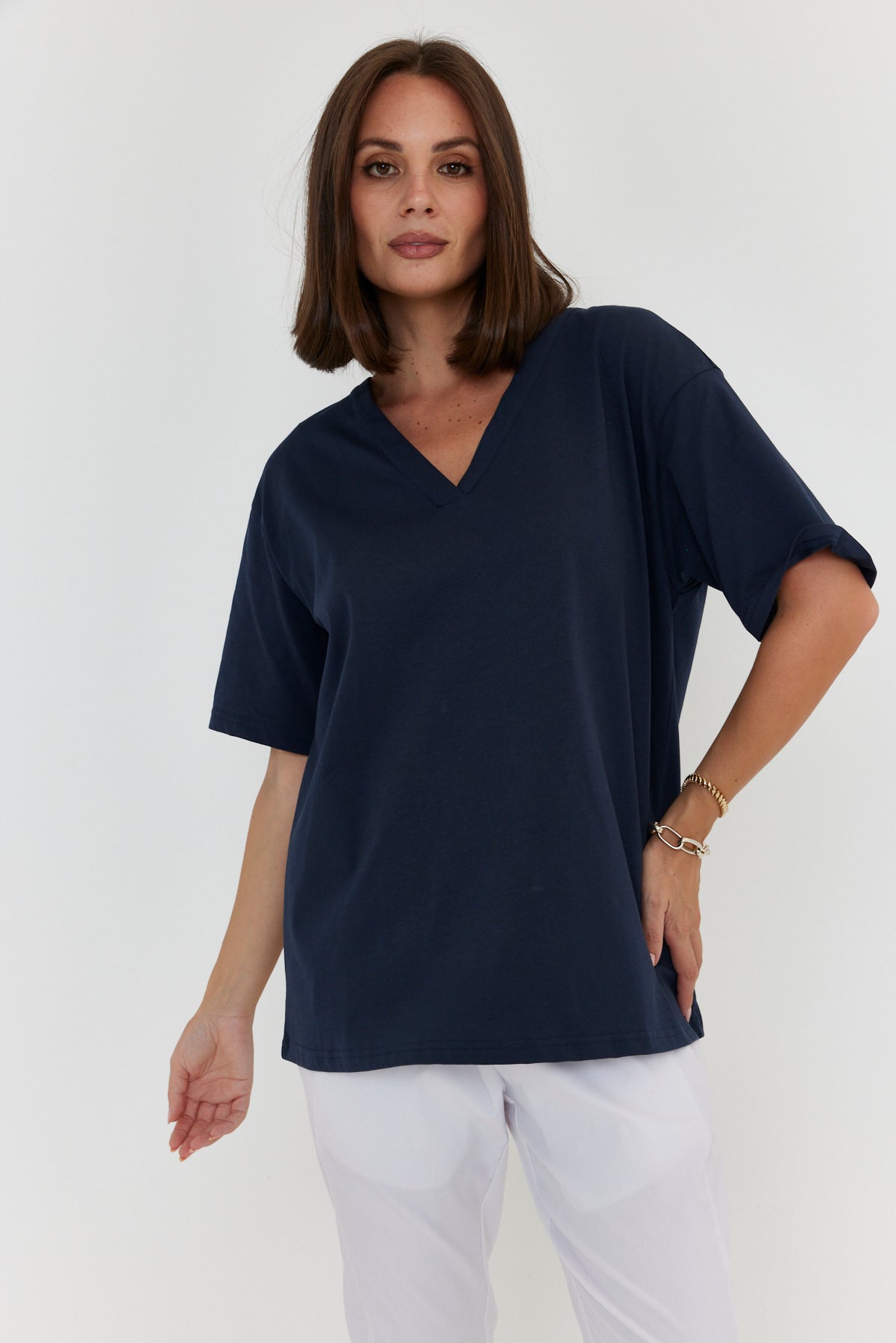 NIX V-Neck T-Shirt Navy